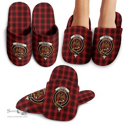 Scottish Munro Black and Red Clan Family Crest Tartan House Slippers