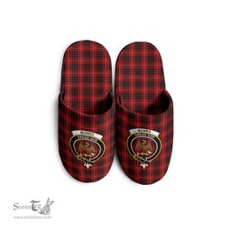 Scottish Munro Black and Red Clan Family Crest Tartan House Slippers