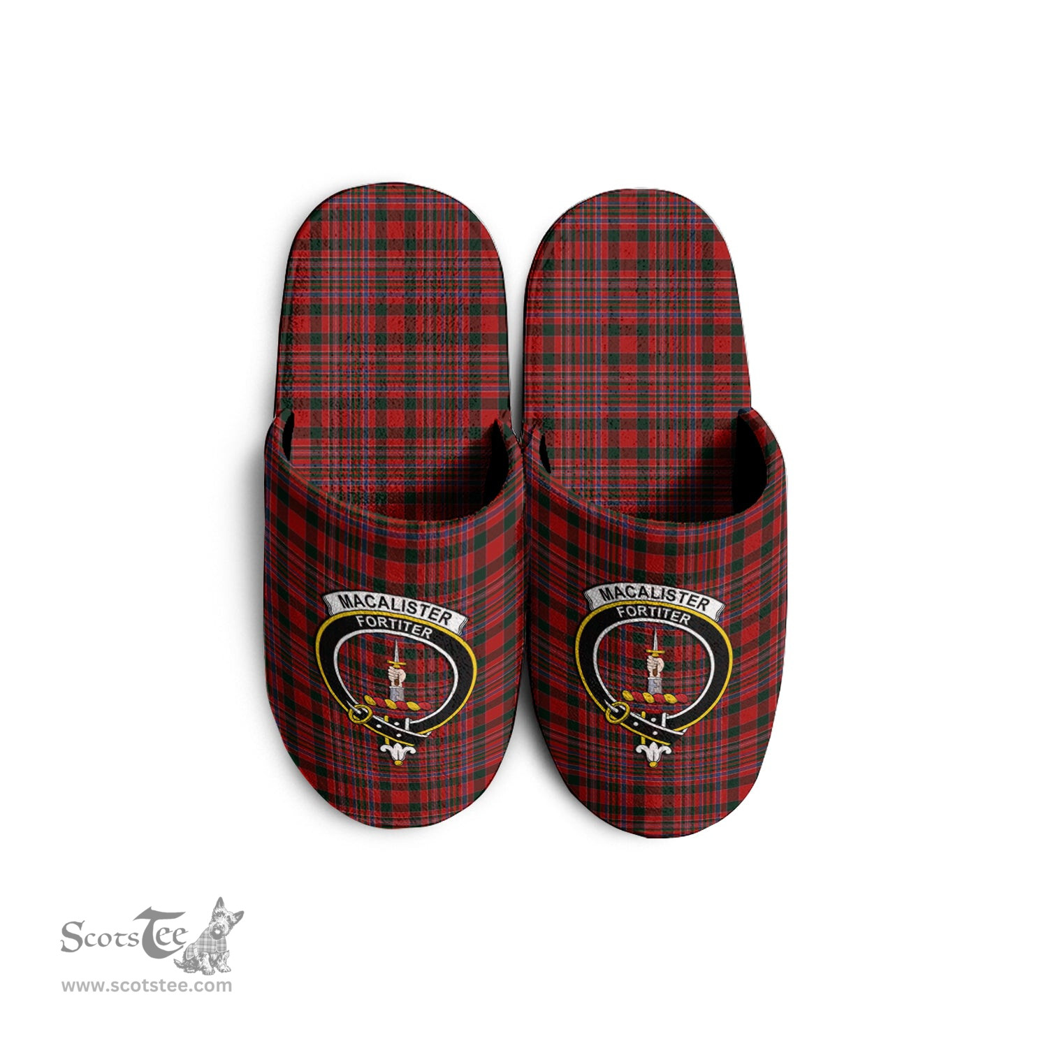 Scottish MacAlister Clan Family Crest Tartan House Slippers