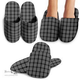 Scottish Stewart Black and White Clan Tartan House Slippers