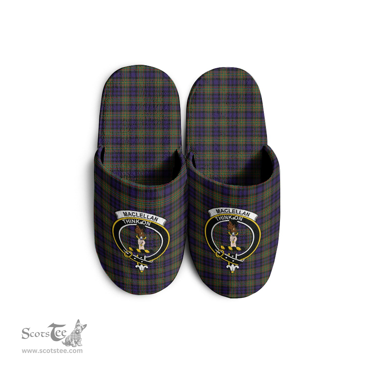 Scottish MacLellan Clan Family Crest Tartan House Slippers