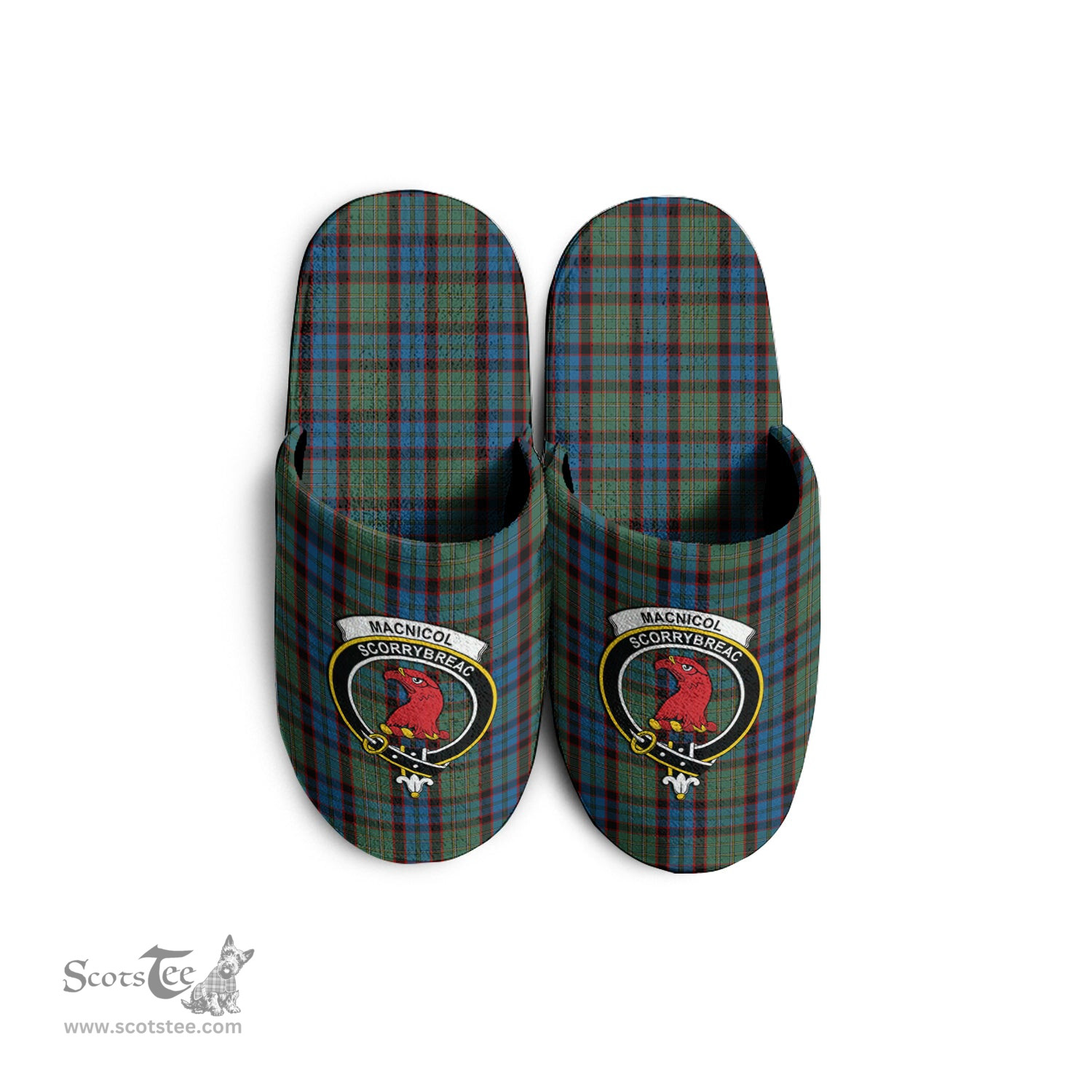 Scottish MacNicol Hunting Clan Family Crest Tartan House Slippers