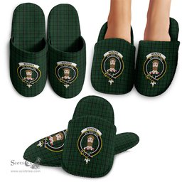 Scottish Menzies Green Clan Family Crest Tartan House Slippers