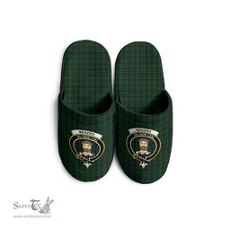 Scottish Menzies Green Clan Family Crest Tartan House Slippers