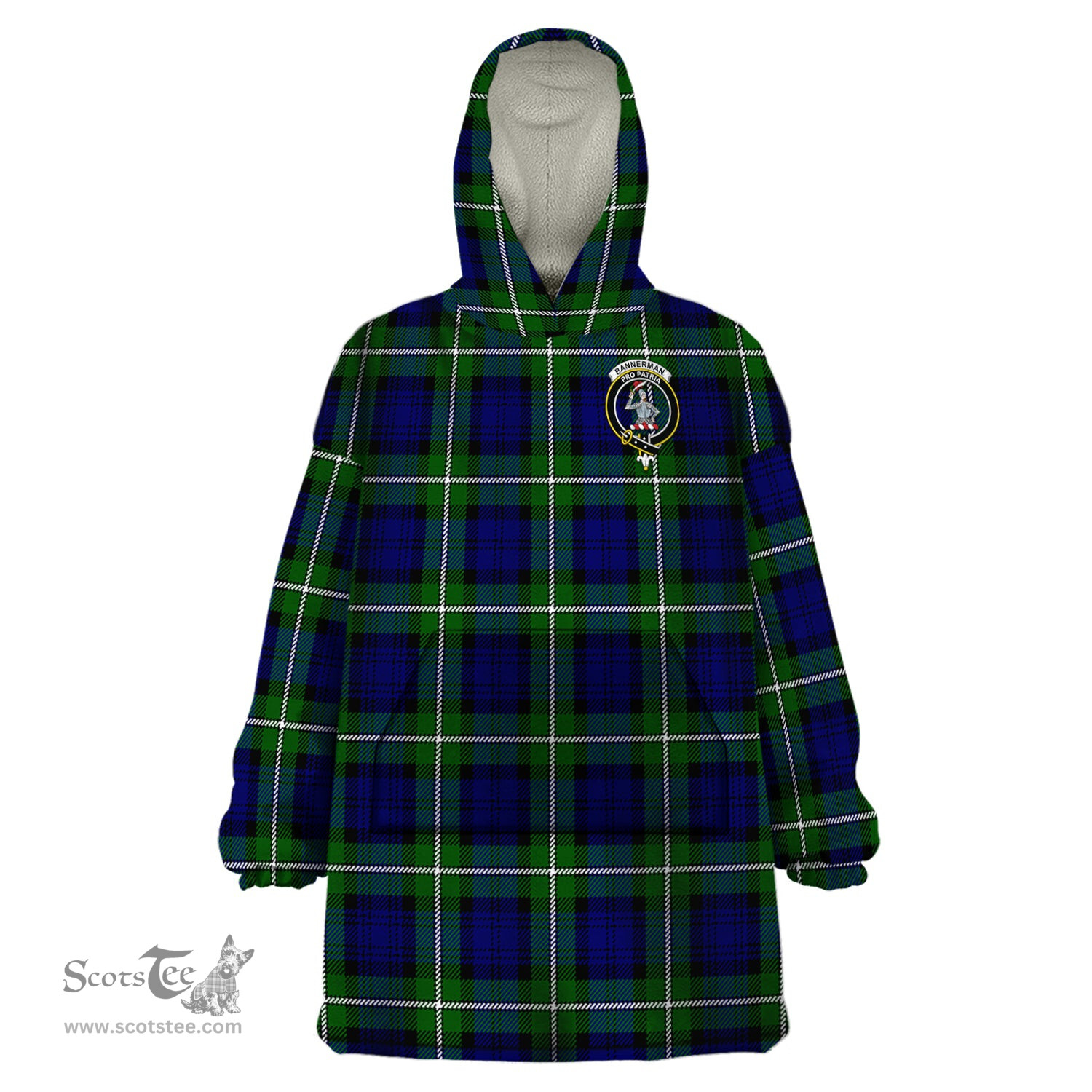 Scottish Bannerman Clan Family Crest Tartan Snuggie Hoodie Plaid Wearable Blanket Hoodie