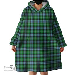 Scottish Arbuthnot Ancient Clan Tartan Snuggie Hoodie Plaid Wearable Blanket Hoodie
