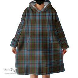 Scottish Anderson Clan Tartan Snuggie Hoodie Plaid Wearable Blanket Hoodie