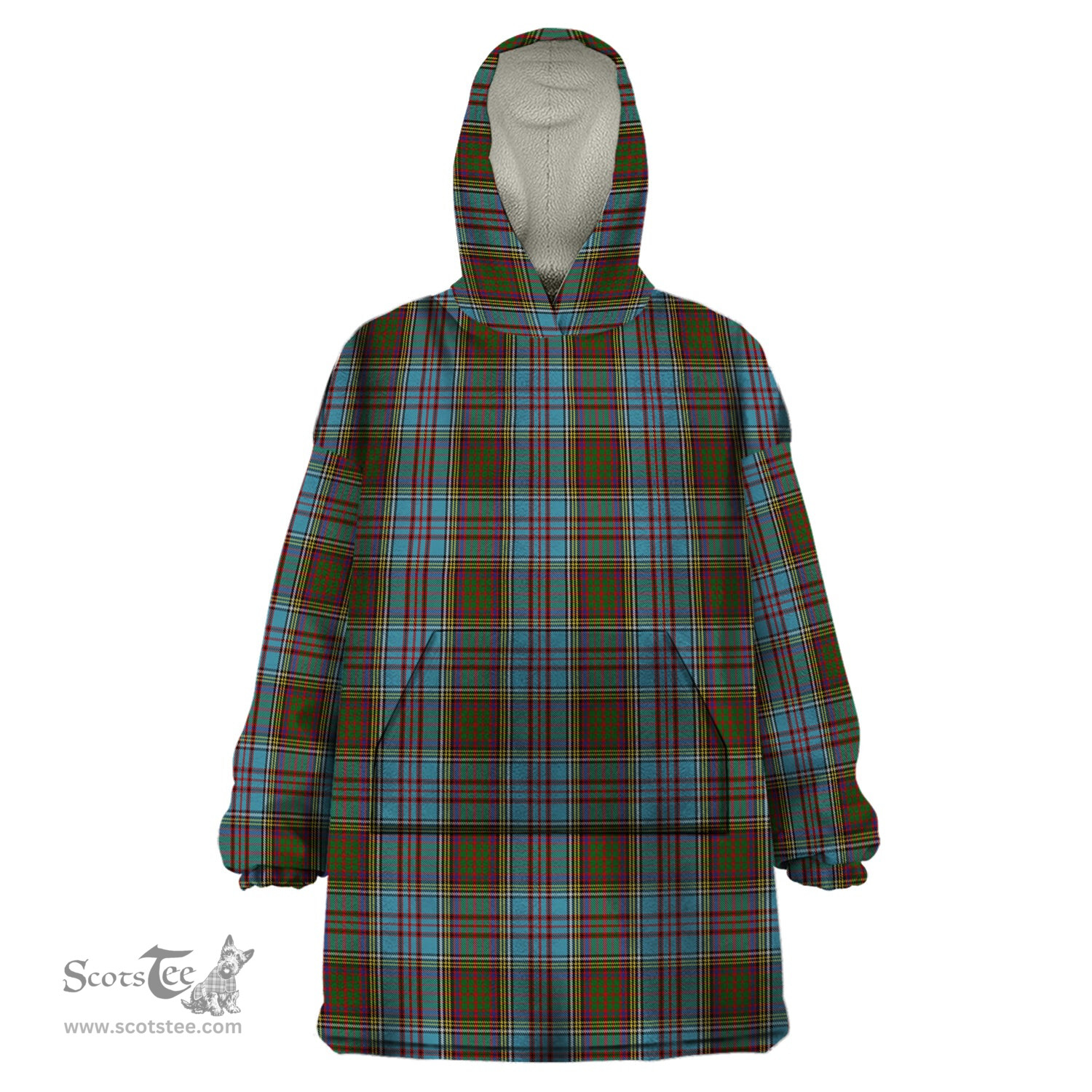 Scottish Anderson Clan Tartan Snuggie Hoodie Plaid Wearable Blanket Hoodie