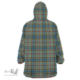 Scottish Balfour Blue Clan Tartan Snuggie Hoodie Plaid Wearable Blanket Hoodie