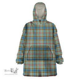 Scottish Balfour Blue Clan Tartan Snuggie Hoodie Plaid Wearable Blanket Hoodie
