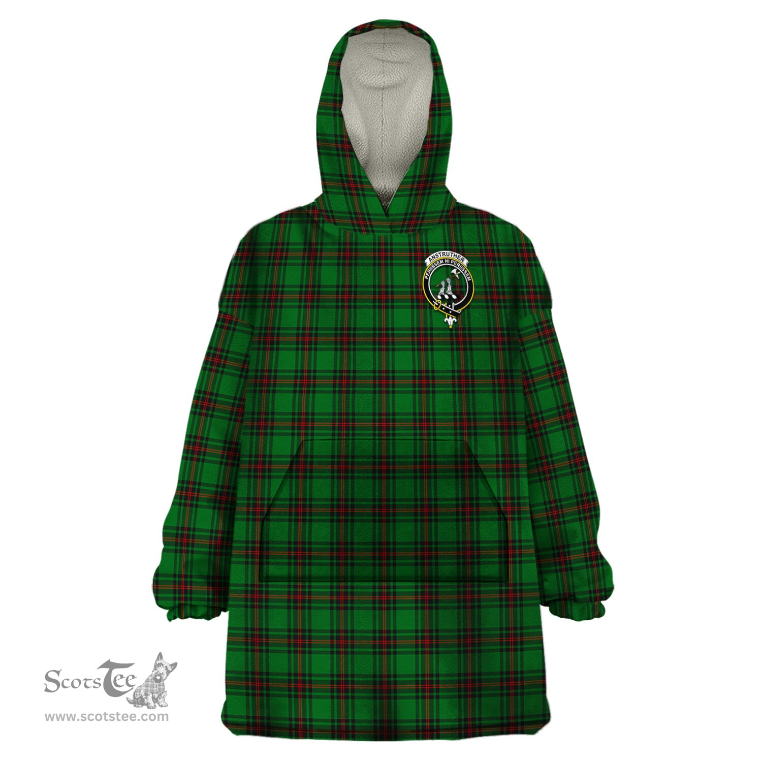Scottish Anstruther Clan Family Crest Tartan Snuggie Hoodie Plaid Wearable Blanket Hoodie