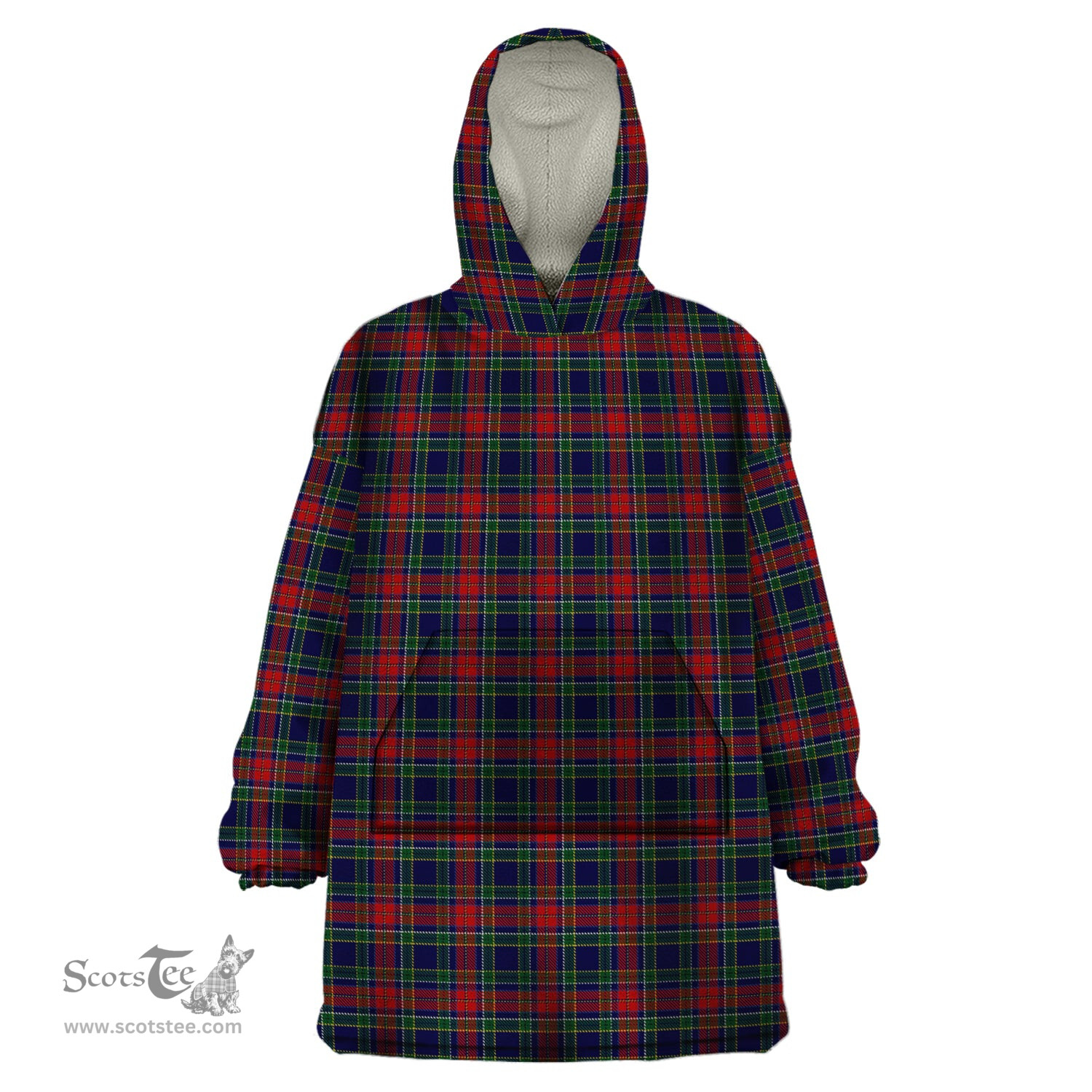 Scottish Allison Red Clan Tartan Snuggie Hoodie Plaid Wearable Blanket Hoodie