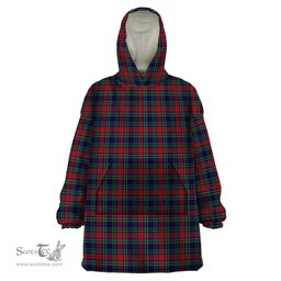Scottish Allison Red Clan Tartan Snuggie Hoodie Plaid Wearable Blanket Hoodie