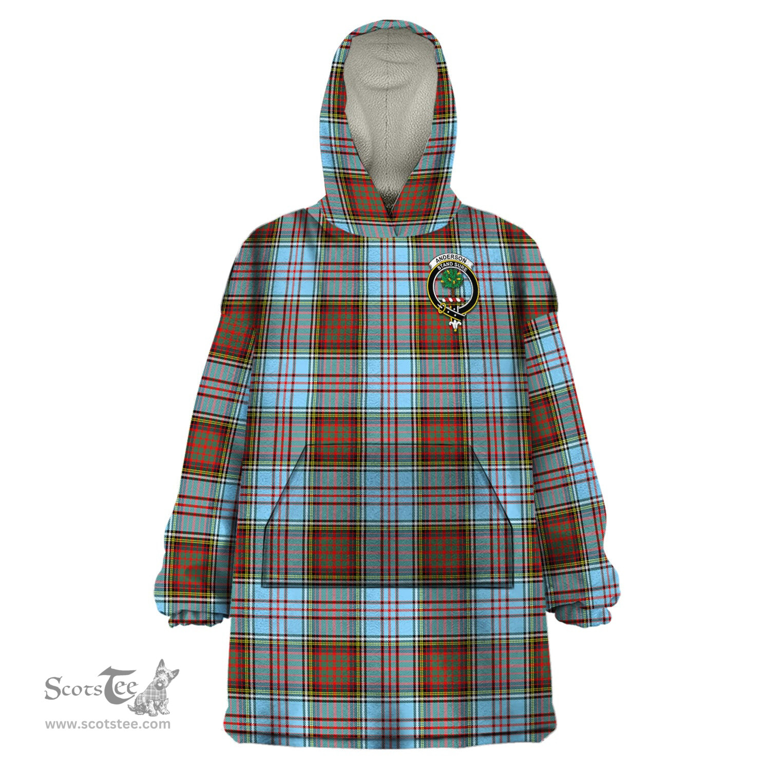 Scottish Anderson Ancient Clan Family Crest Tartan Snuggie Hoodie Plaid Wearable Blanket Hoodie