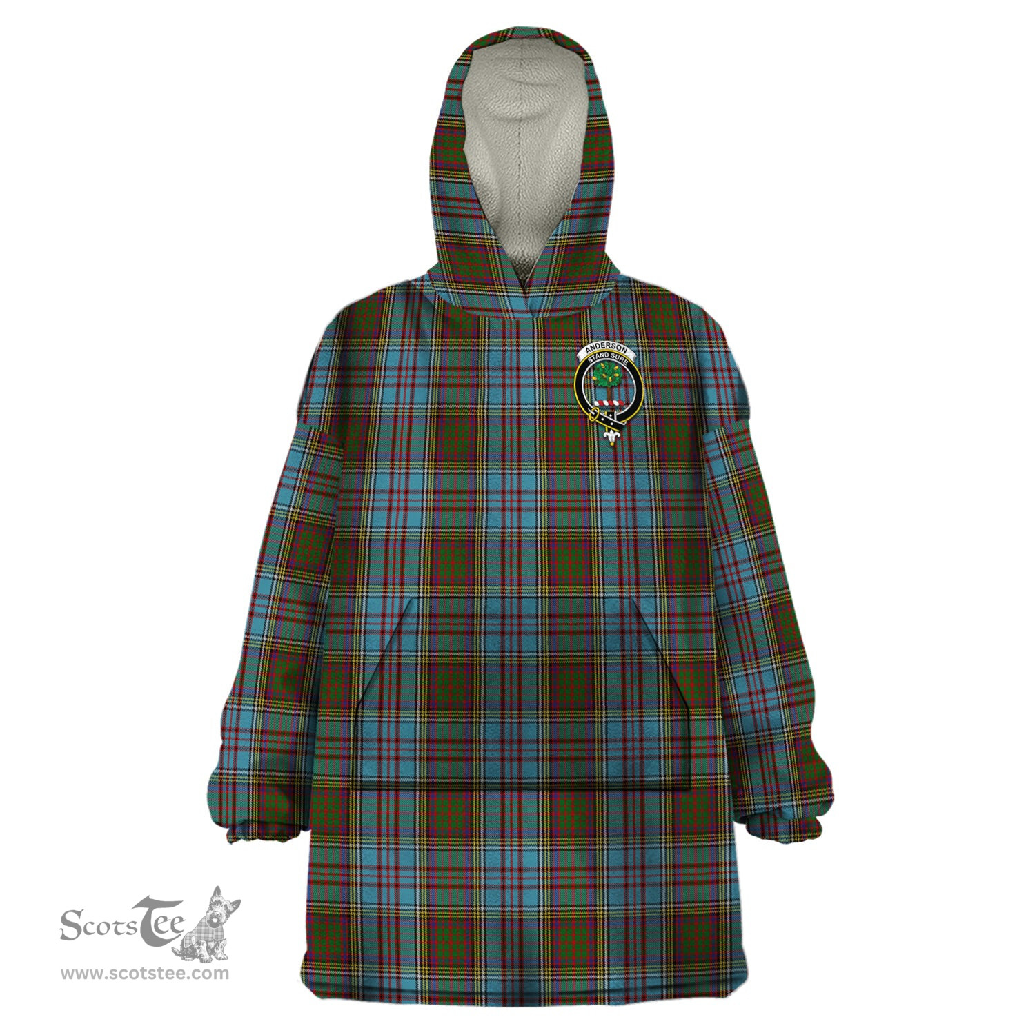 Scottish Anderson Clan Family Crest Tartan Snuggie Hoodie Plaid Wearable Blanket Hoodie