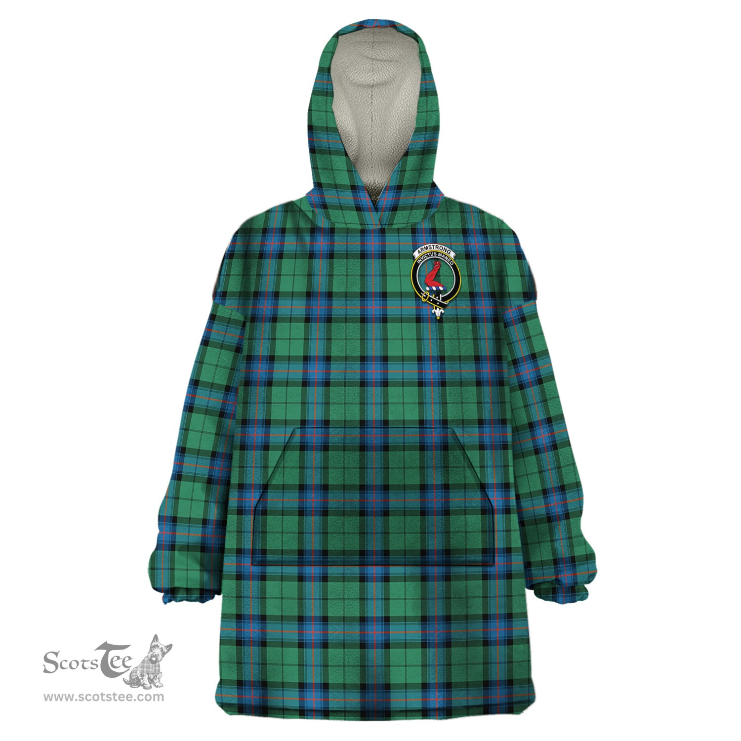 Scottish Armstrong Ancient Clan Family Crest Tartan Snuggie Hoodie Plaid Wearable Blanket Hoodie