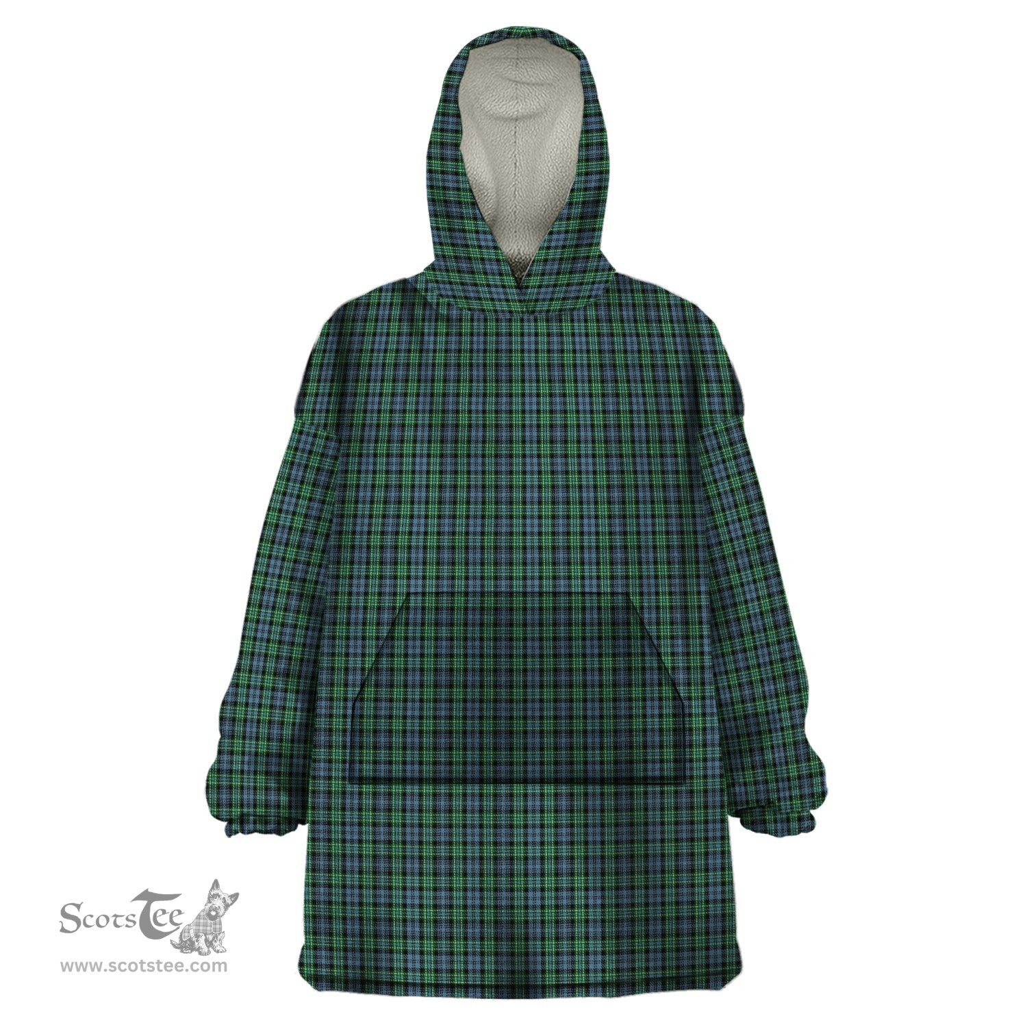 Scottish Arbuthnot Clan Tartan Snuggie Hoodie Plaid Wearable Blanket Hoodie