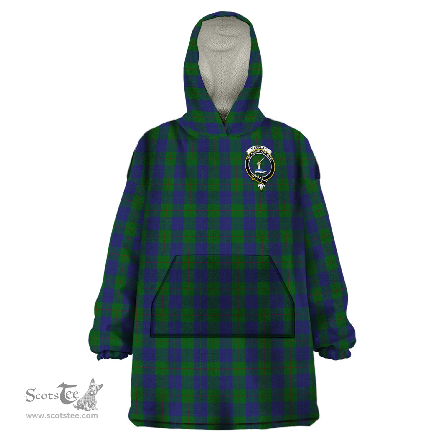 Scottish Barclay Clan Family Crest Tartan Snuggie Hoodie Plaid Wearable Blanket Hoodie