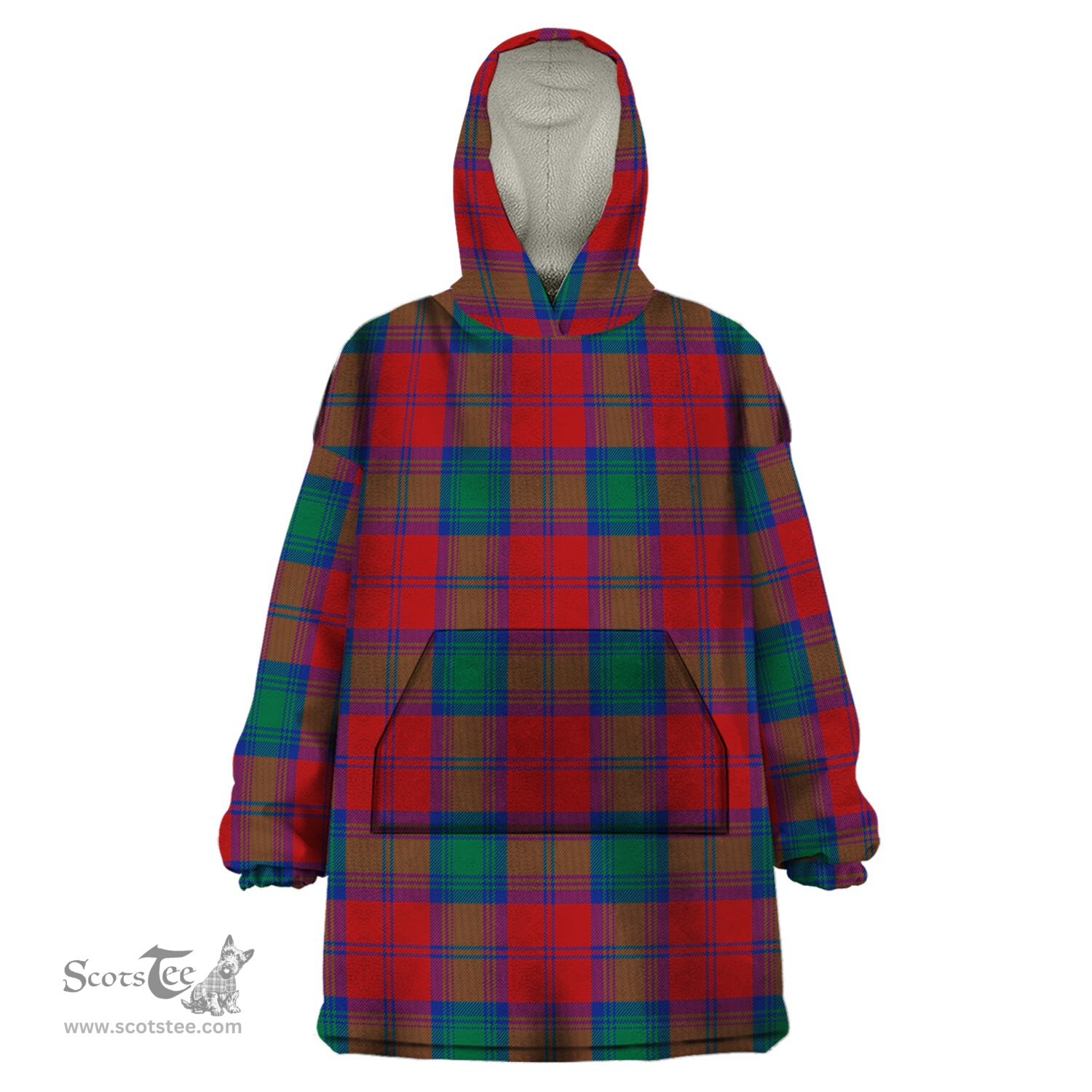 Scottish Auchinleck Clan Tartan Snuggie Hoodie Plaid Wearable Blanket Hoodie