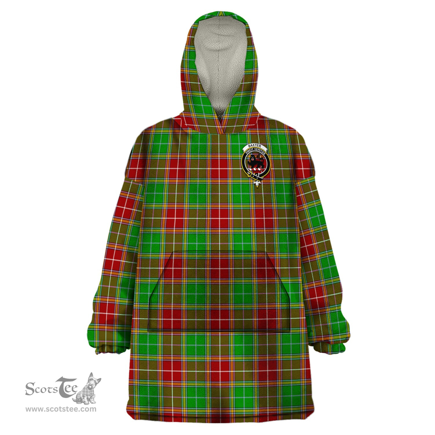 Scottish Baxter Modern Clan Family Crest Tartan Snuggie Hoodie Plaid Wearable Blanket Hoodie