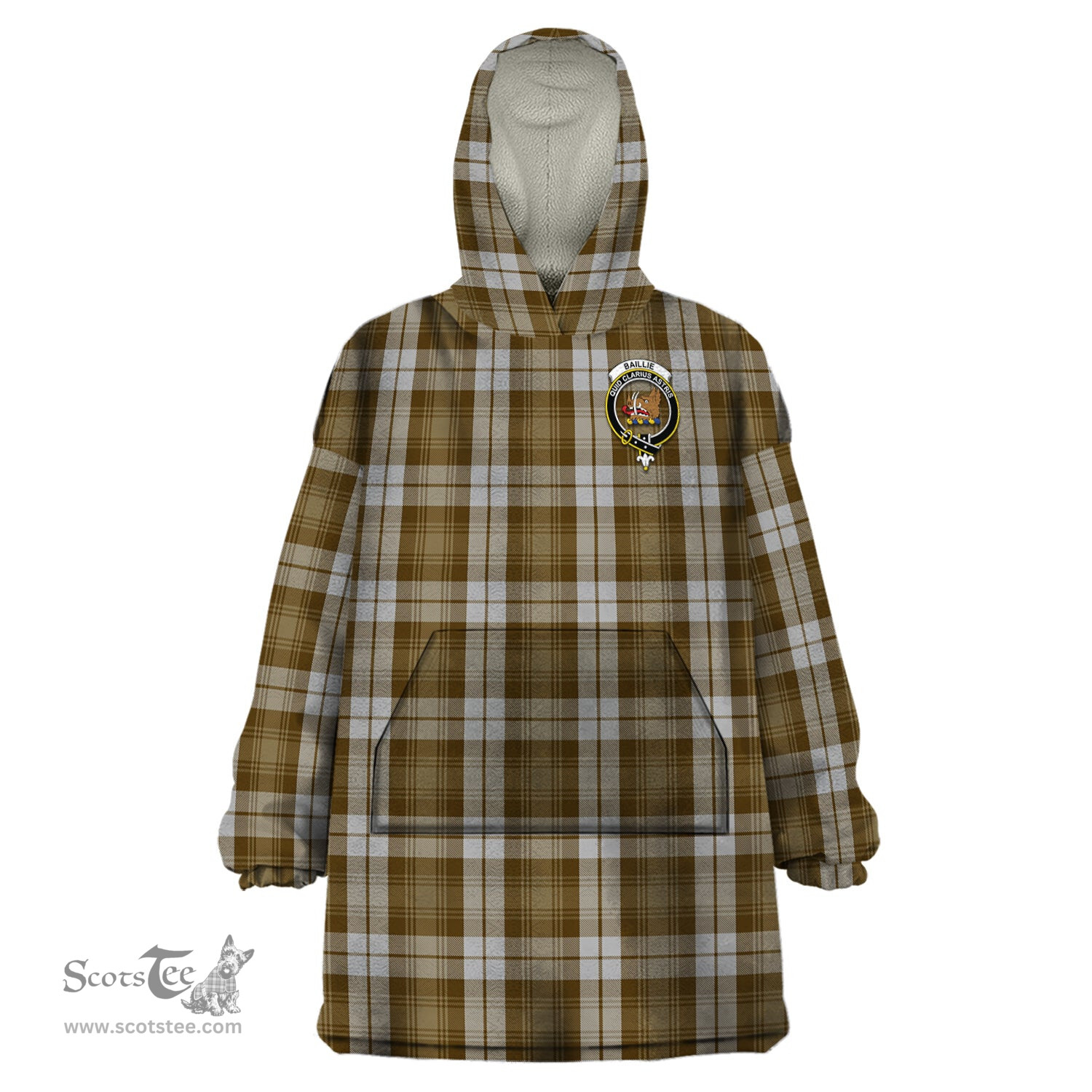 Scottish Baillie Dress Clan Family Crest Tartan Snuggie Hoodie Plaid Wearable Blanket Hoodie