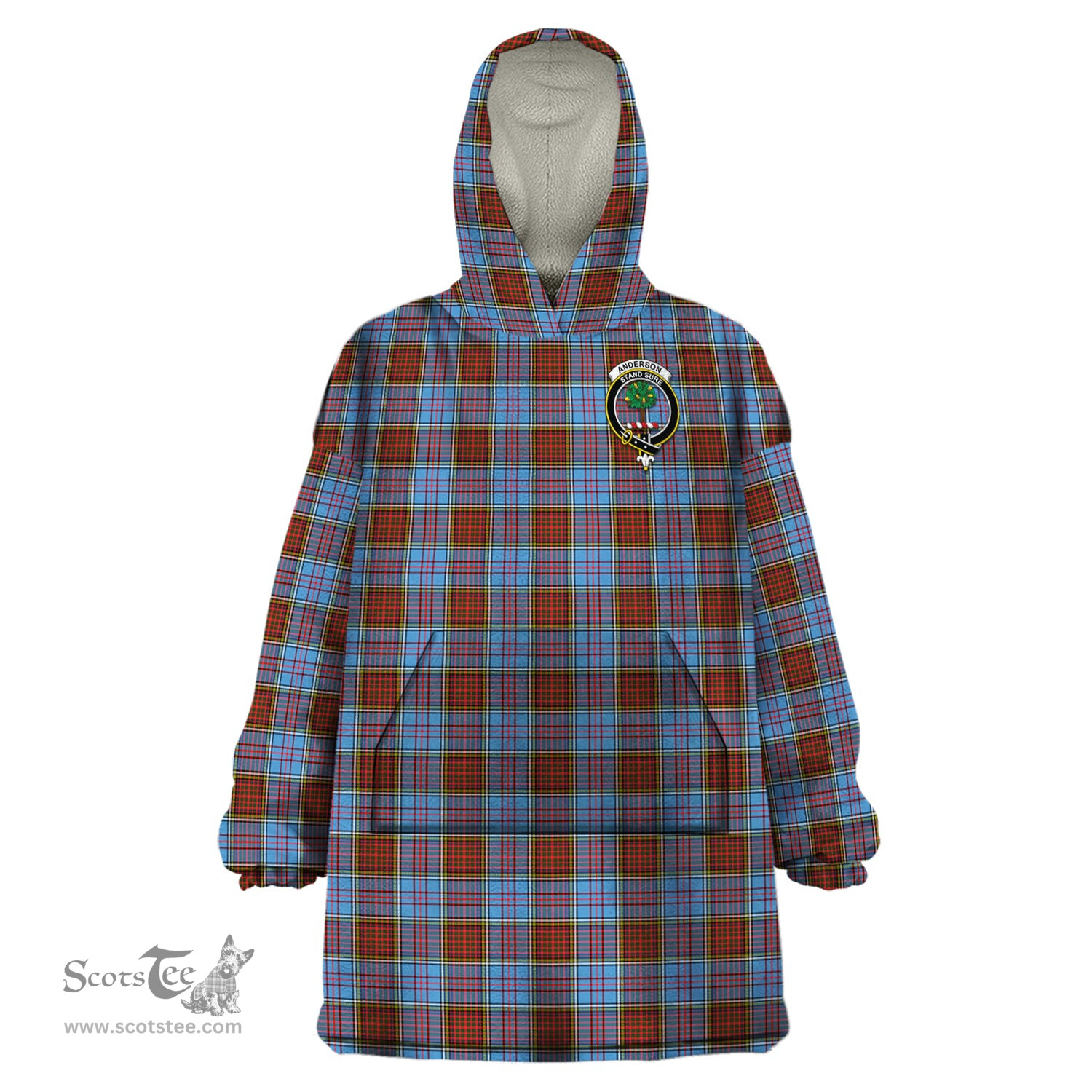 Scottish Anderson Modern Clan Family Crest Tartan Snuggie Hoodie Plaid Wearable Blanket Hoodie