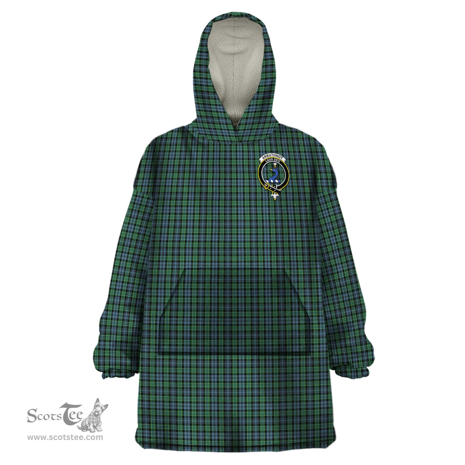 Scottish Arbuthnot Clan Family Crest Tartan Snuggie Hoodie Plaid Wearable Blanket Hoodie