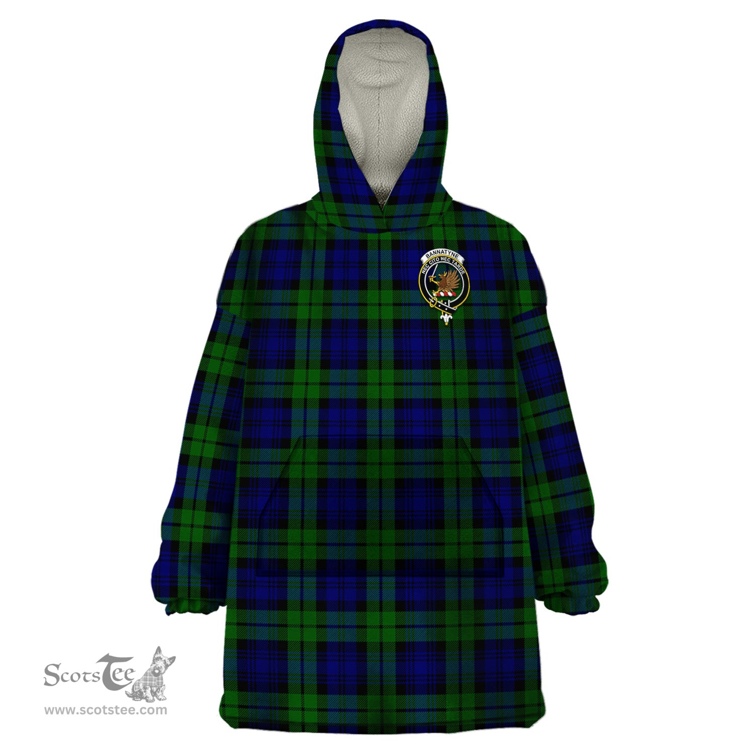 Scottish Bannatyne Clan Family Crest Tartan Snuggie Hoodie Plaid Wearable Blanket Hoodie