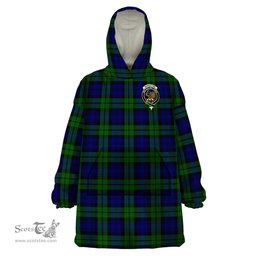 Scottish Bannatyne Clan Family Crest Tartan Snuggie Hoodie Plaid Wearable Blanket Hoodie