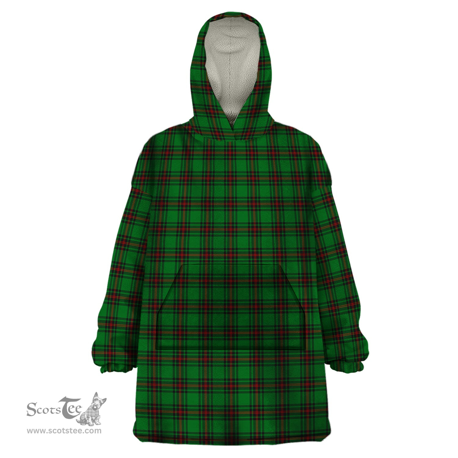 Scottish Anstruther Clan Tartan Snuggie Hoodie Plaid Wearable Blanket Hoodie