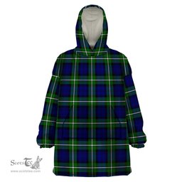 Scottish Bannerman Clan Tartan Snuggie Hoodie Plaid Wearable Blanket Hoodie