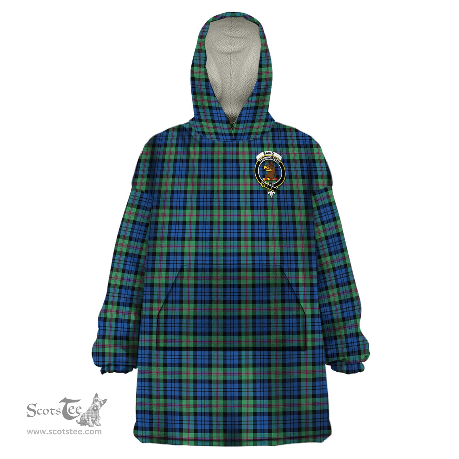 Scottish Baird Ancient Clan Family Crest Tartan Snuggie Hoodie Plaid Wearable Blanket Hoodie