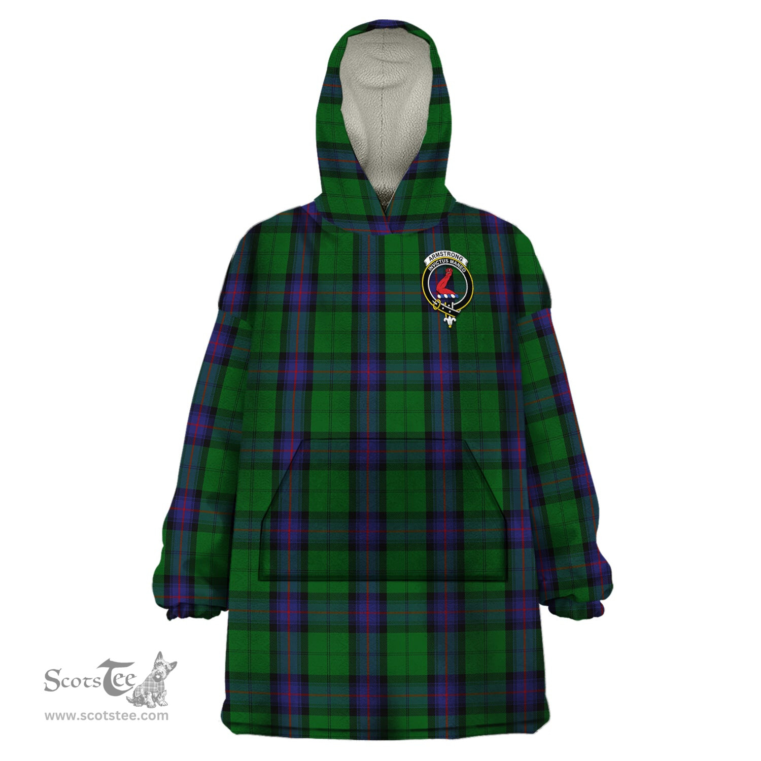 Scottish Armstrong Clan Family Crest Tartan Snuggie Hoodie Plaid Wearable Blanket Hoodie