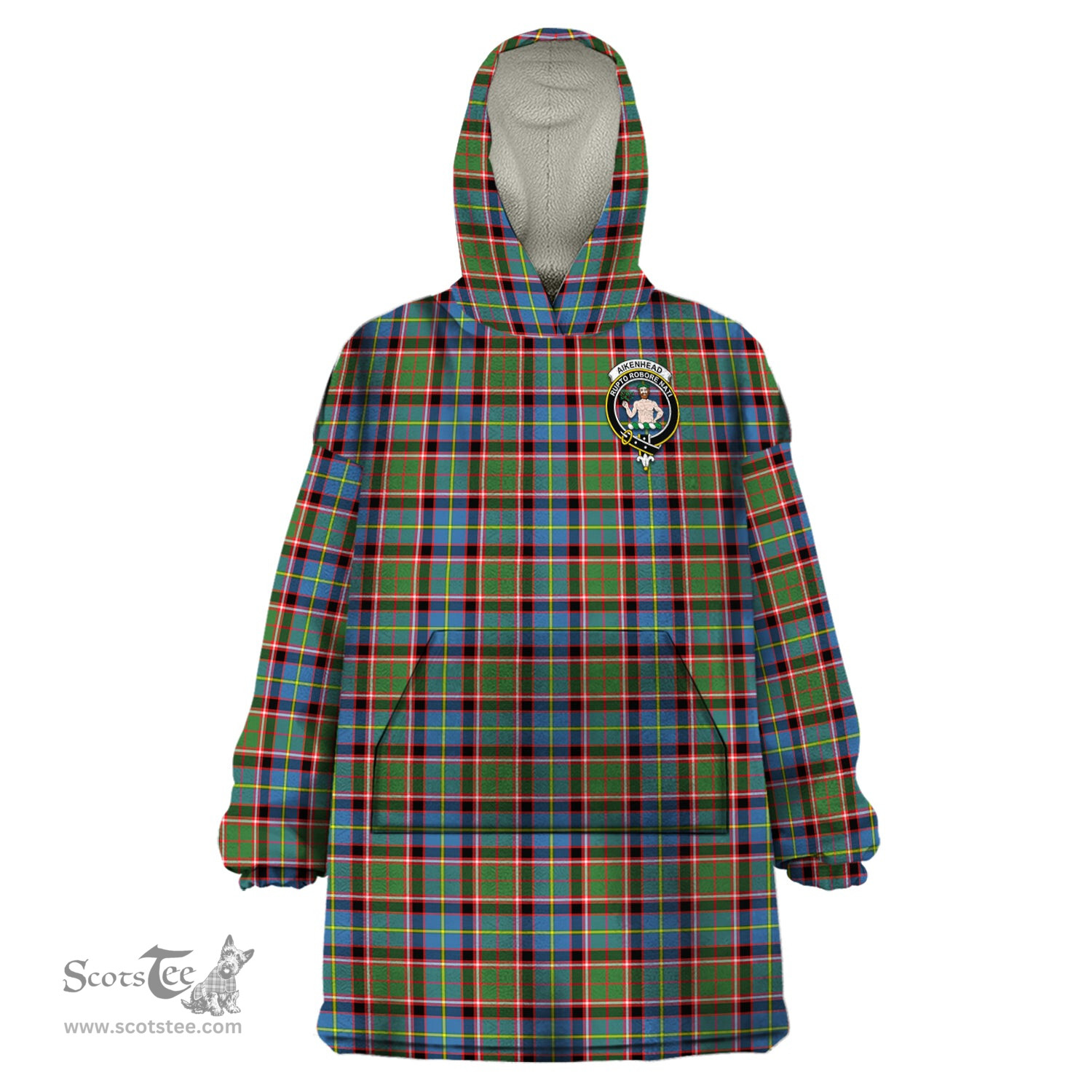 Scottish Aikenhead Clan Family Crest Tartan Snuggie Hoodie Plaid Wearable Blanket Hoodie