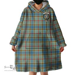 Scottish Balfour Blue Clan Family Crest Tartan Snuggie Hoodie Plaid Wearable Blanket Hoodie