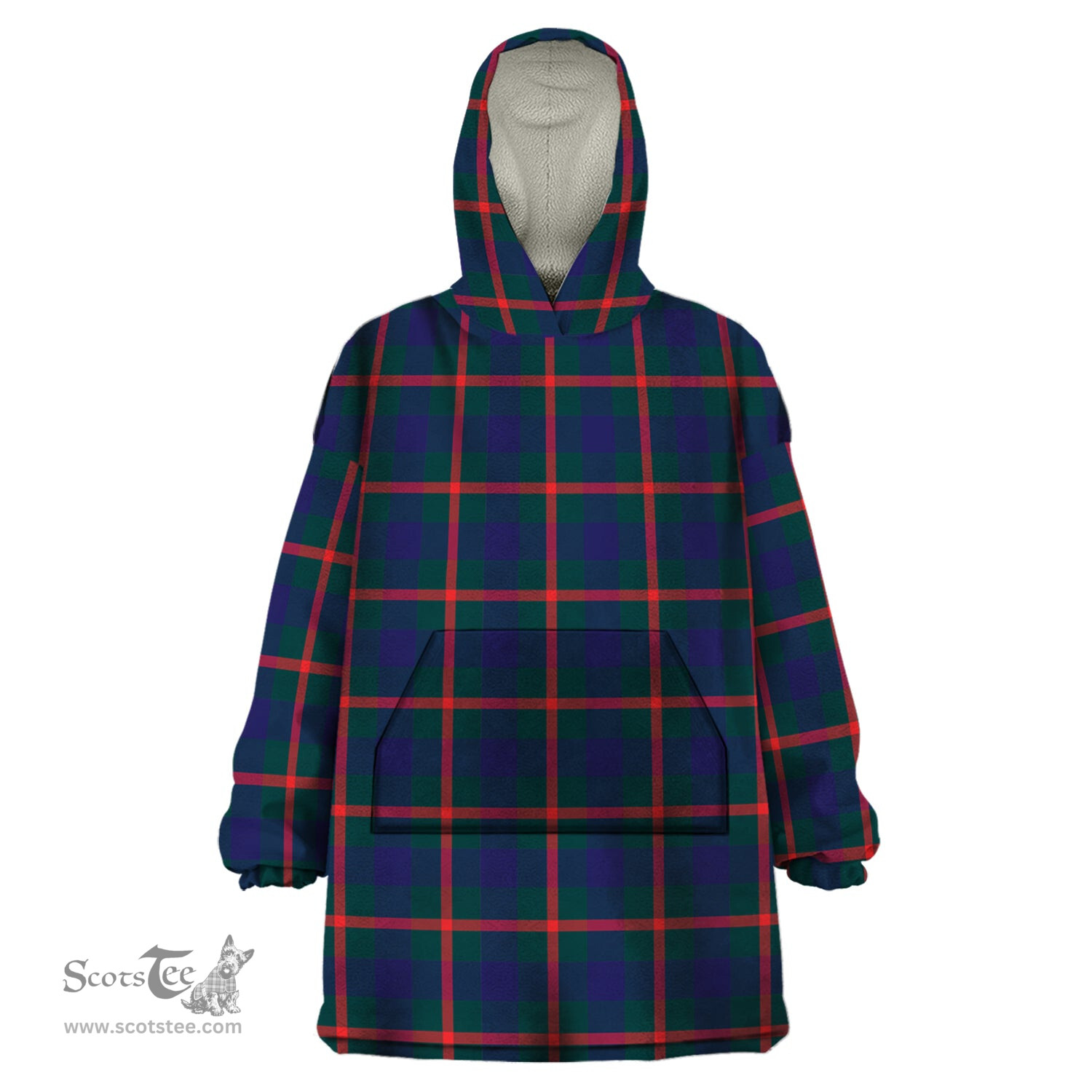 Scottish Agnew Modern Clan Tartan Snuggie Hoodie Plaid Wearable Blanket Hoodie