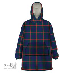 Scottish Agnew Modern Clan Tartan Snuggie Hoodie Plaid Wearable Blanket Hoodie