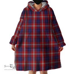 Scottish Ainslie Clan Tartan Snuggie Hoodie Plaid Wearable Blanket Hoodie
