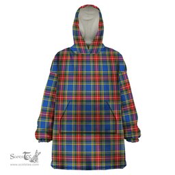 Scottish Bethune Clan Tartan Snuggie Hoodie Plaid Wearable Blanket Hoodie