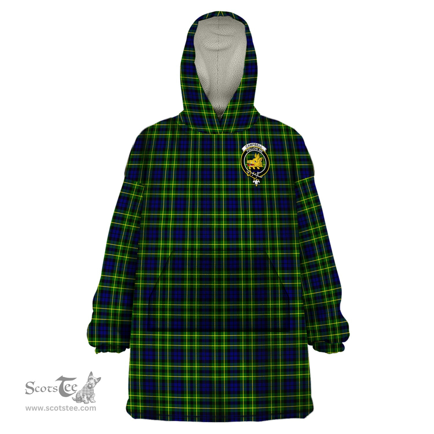 Scottish Campbell of Breadalbane Modern Clan Family Crest Tartan Snuggie Hoodie Plaid Wearable Blanket Hoodie