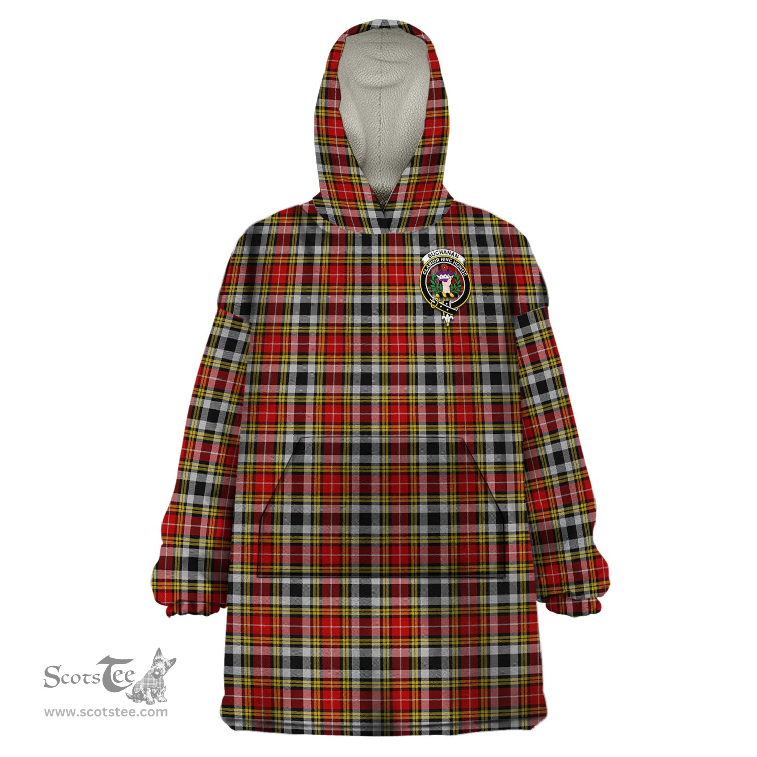 Scottish Buchanan Old Dress Clan Family Crest Tartan Snuggie Hoodie Plaid Wearable Blanket Hoodie