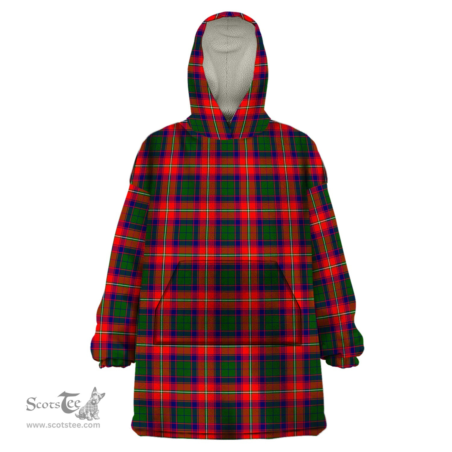 Scottish Belshes Clan Tartan Snuggie Hoodie Plaid Wearable Blanket Hoodie