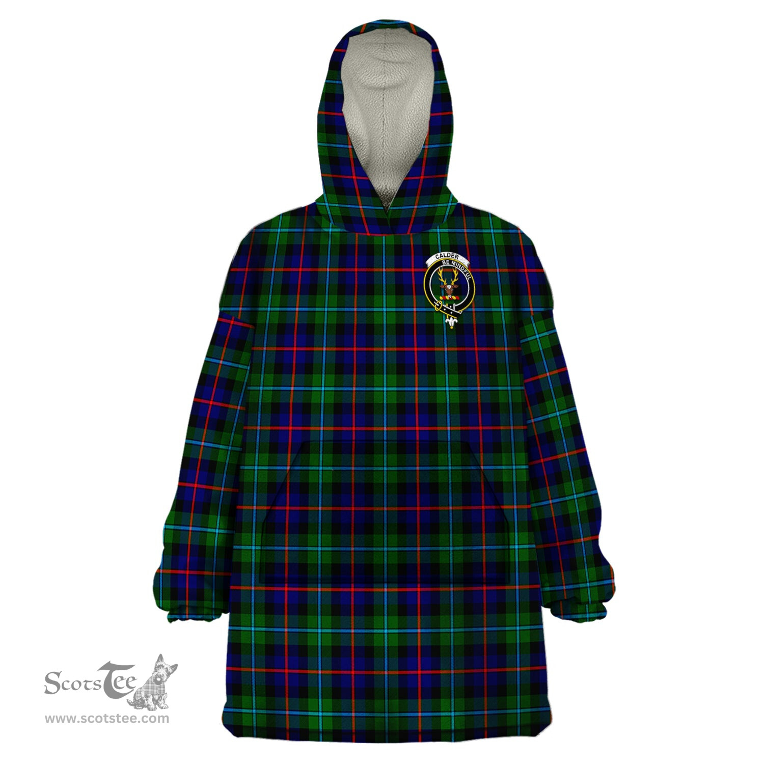 Scottish Calder Modern Clan Family Crest Tartan Snuggie Hoodie Plaid Wearable Blanket Hoodie