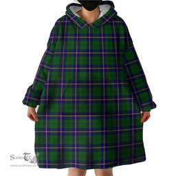 Scottish Carmichael Modern Clan Tartan Snuggie Hoodie Plaid Wearable Blanket Hoodie