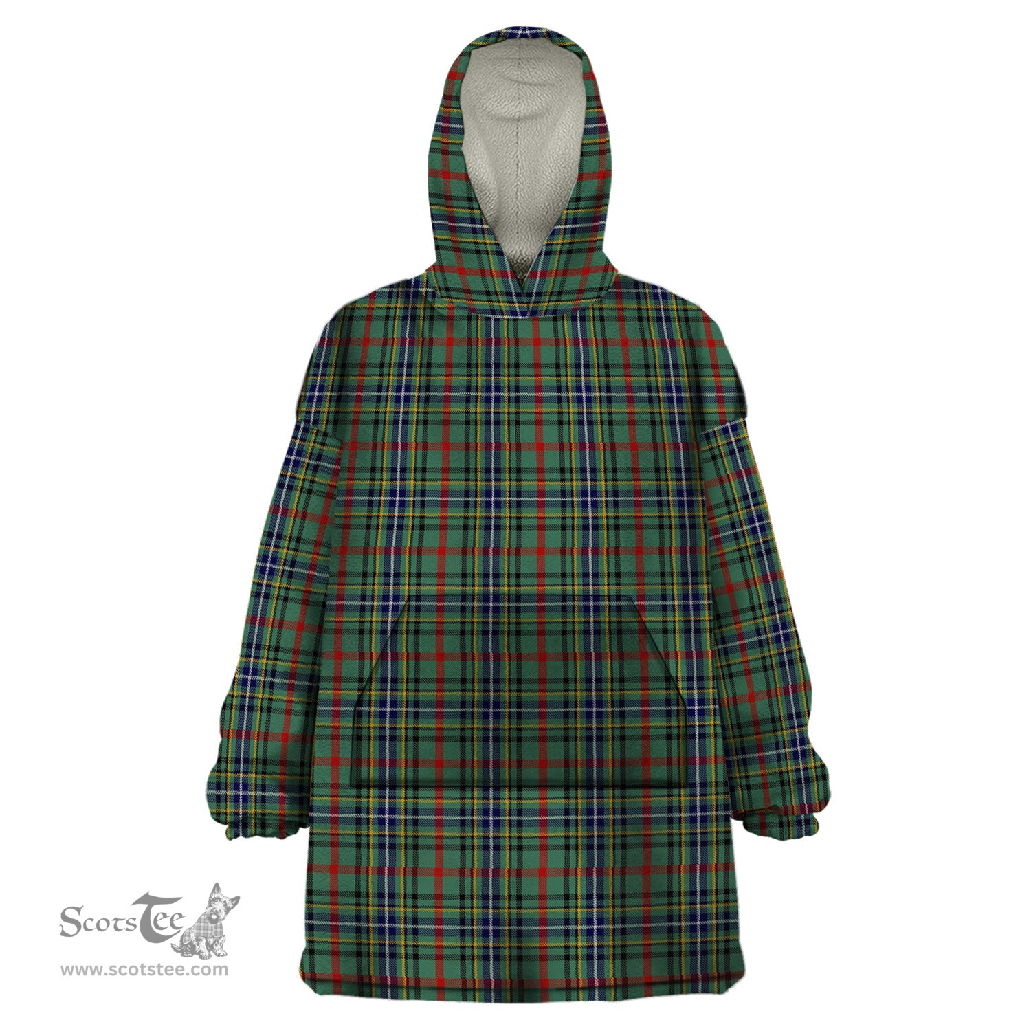 Scottish Bisset Clan Tartan Snuggie Hoodie Plaid Wearable Blanket Hoodie