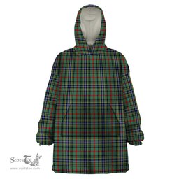 Scottish Bisset Clan Tartan Snuggie Hoodie Plaid Wearable Blanket Hoodie
