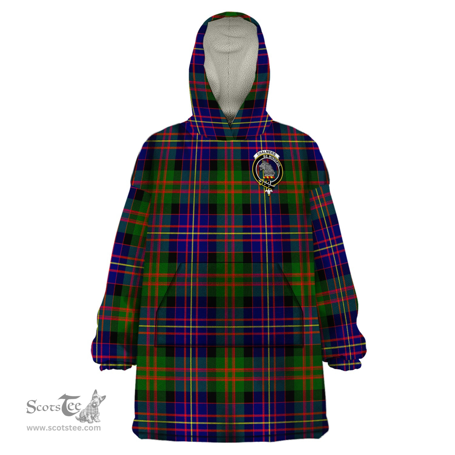 Scottish Chalmers Modern Clan Family Crest Tartan Snuggie Hoodie Plaid Wearable Blanket Hoodie
