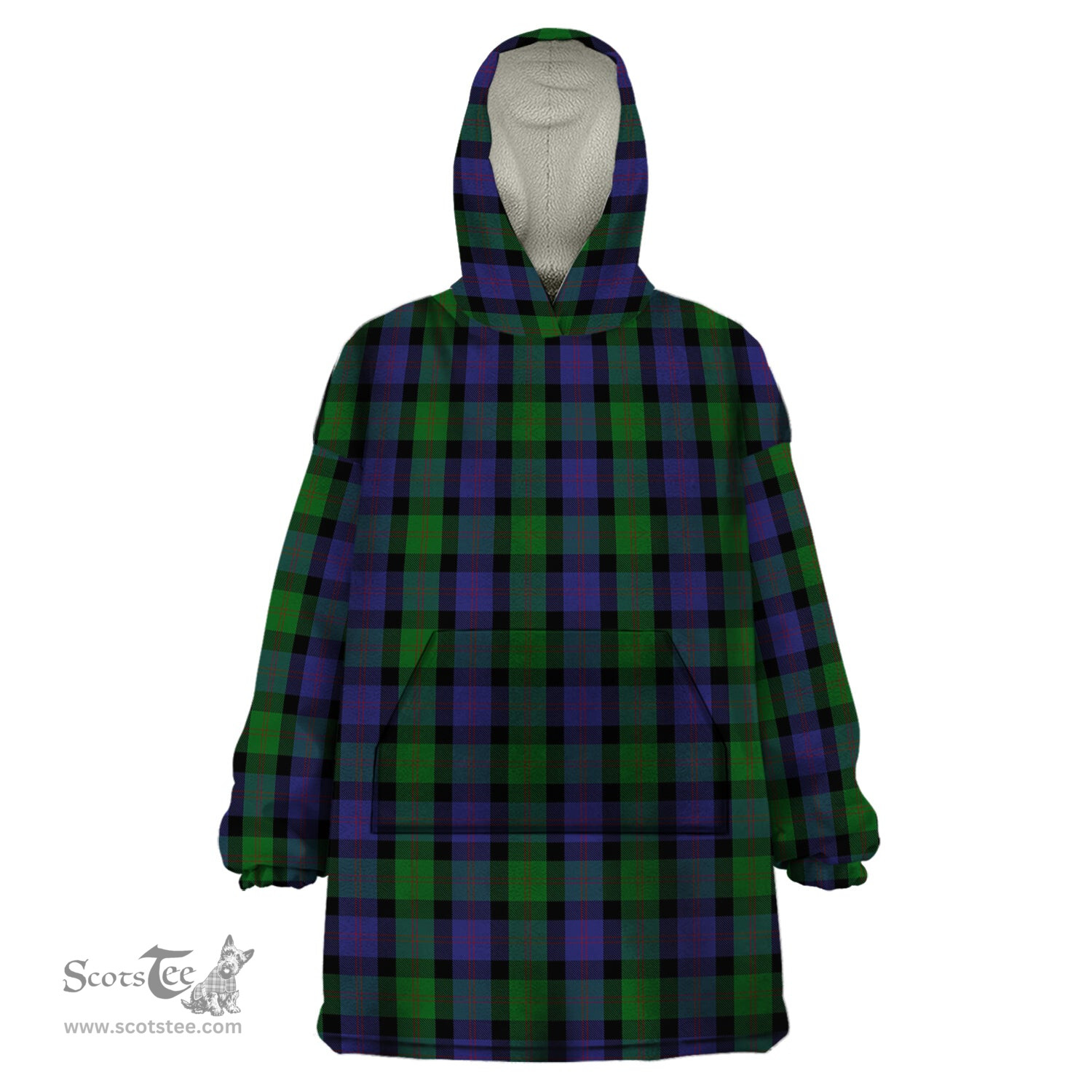 Scottish Blair Clan Tartan Snuggie Hoodie Plaid Wearable Blanket Hoodie