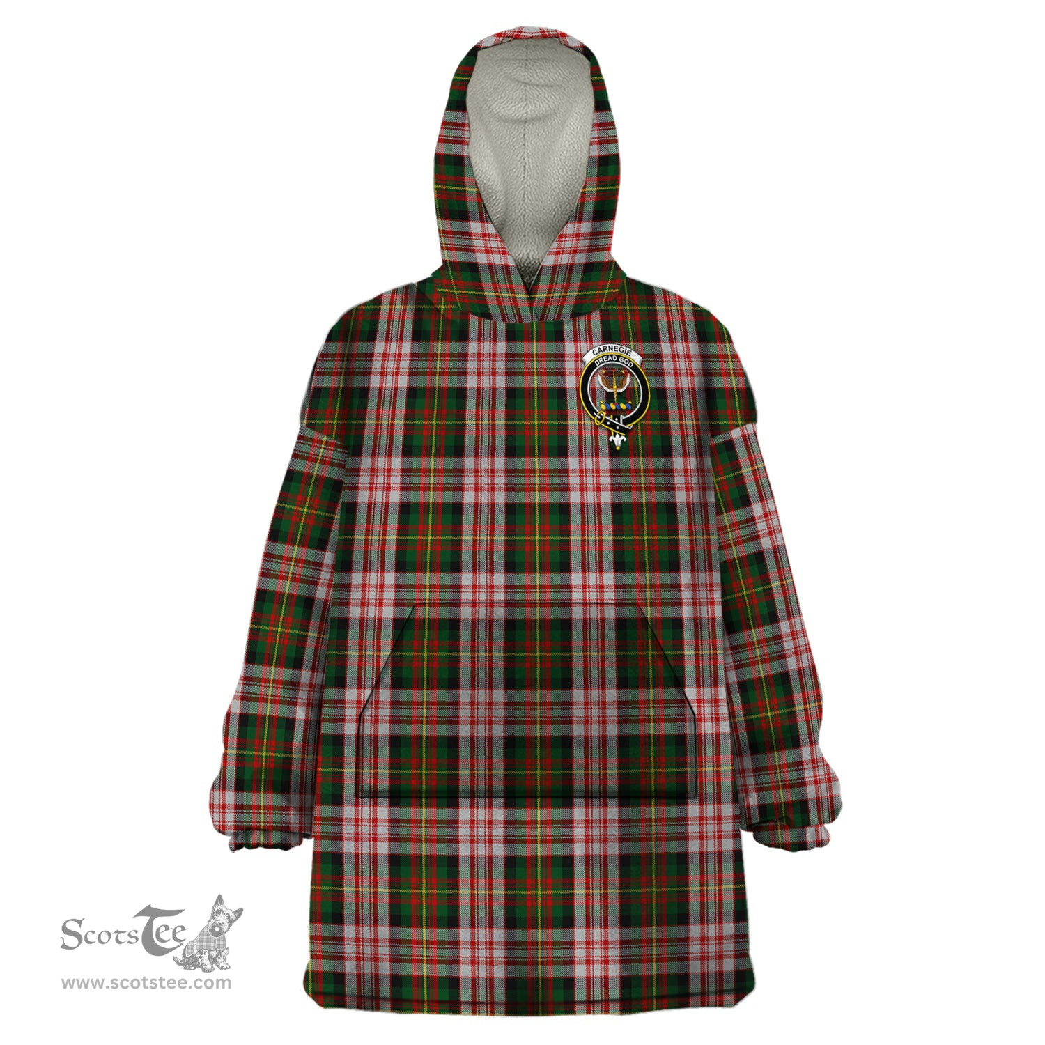 Scottish Carnegie Dress Clan Family Crest Tartan Snuggie Hoodie Plaid Wearable Blanket Hoodie