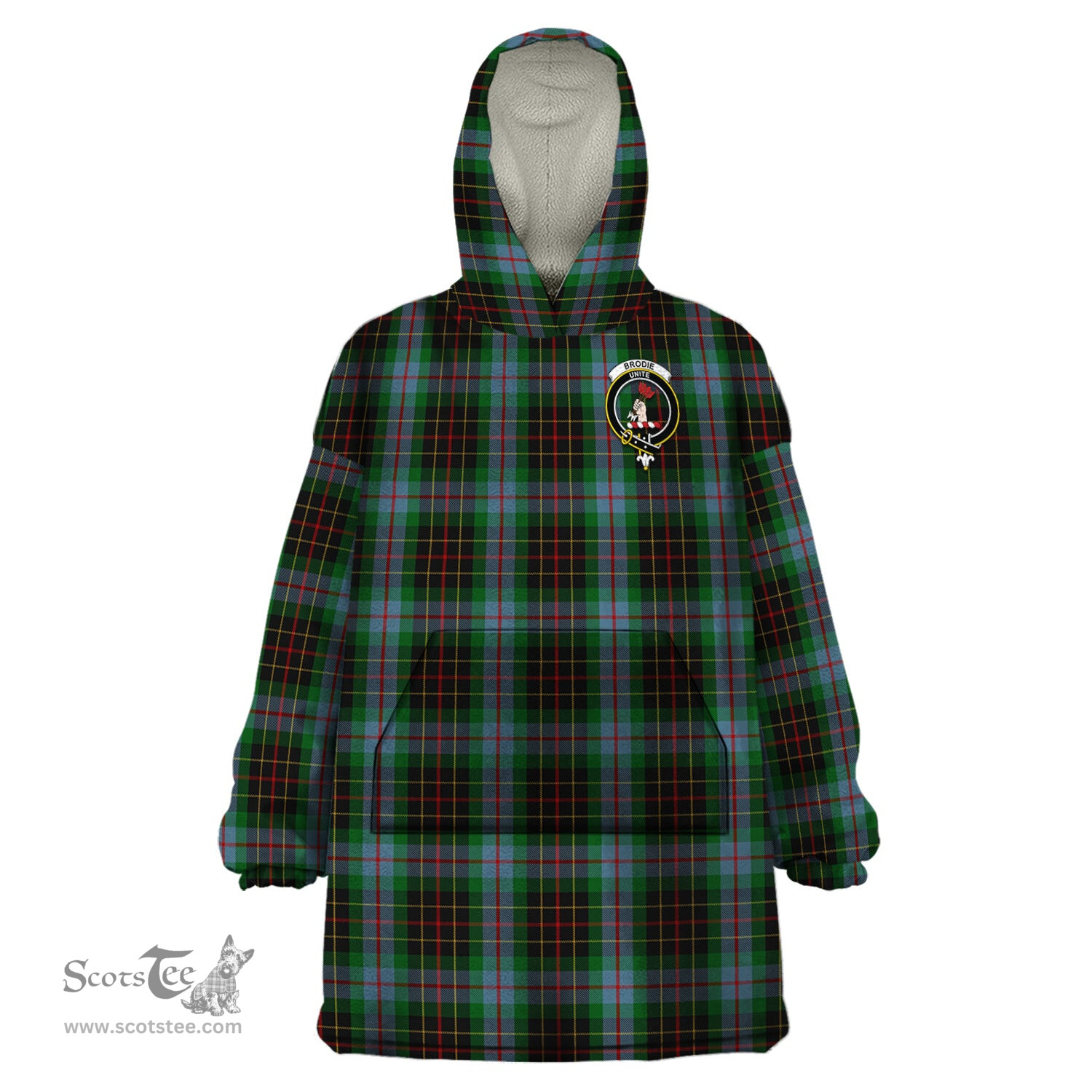 Scottish Brodie Hunting Clan Family Crest Tartan Snuggie Hoodie Plaid Wearable Blanket Hoodie